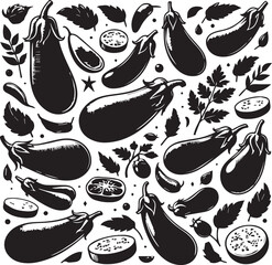 Silhouette of eggplant vector