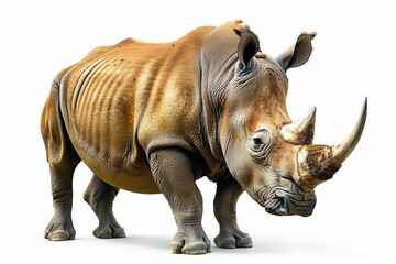 Fototapeta premium Big african Rhino isolated on a white background