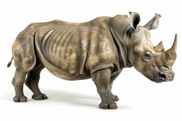 Fototapeta premium Big african Rhino isolated on a white background