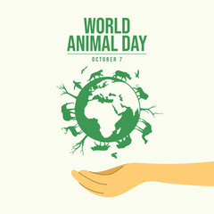 World Animal Day vector design template good for celebration usage. World Animal Day design. flat design. eps 10.