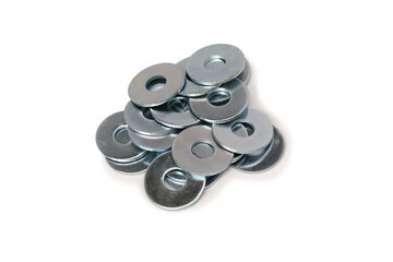 Metal washer isolated on a white background.