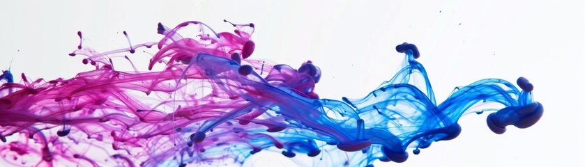 Fototapeta premium Fluid Ink Drops Creating Organic Abstract Shapes in Water - Artistic Liquid Patterns