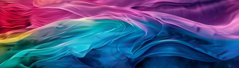 Obraz premium Neon Dreams: Abstract Fluid Waves in Dynamic Organic Shapes, Modern and Vibrant Artistic Design