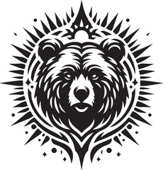 Fototapeta premium Bear silhouette vector art illustration White Background Free Download