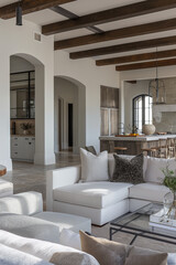 Transitional interior design, living space, modern home