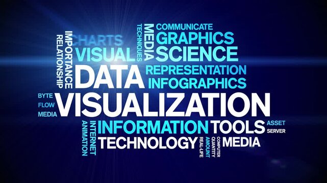 Data Visualization animated word cloud;text design animation tag kinetic typography seamless loop.