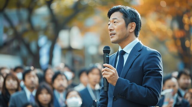 政治家の街頭演説　AI
