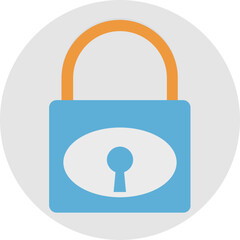 Lock vector Icon with isolated background in Rounded style 
