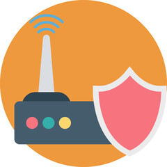 Internet Security vector Icon with isolated background in Rounded style 