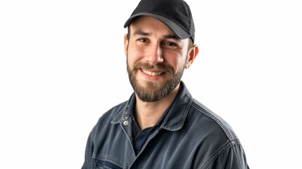 Fototapeta premium Handsome Mechanic in Uniform, Studio Portrait.