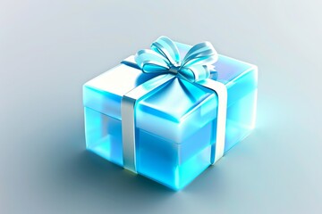 Obraz premium Elegant gift box with a white ribbon, symbolizing celebration and joy, perfect for birthdays, holidays, and special occasions in a festive design