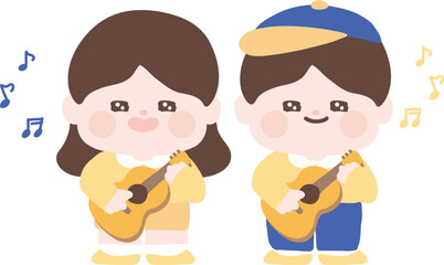 악기를 연주하는 캐릭터