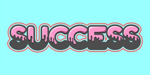success, word with illustration of melted chocolate