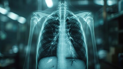 Chest X-ray in medical setting.