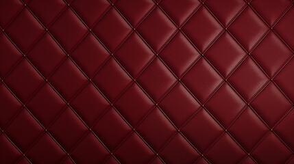 Elegant Maroon Leather Upholstery with Symmetrical Diamond Tufting and Gold Buttons