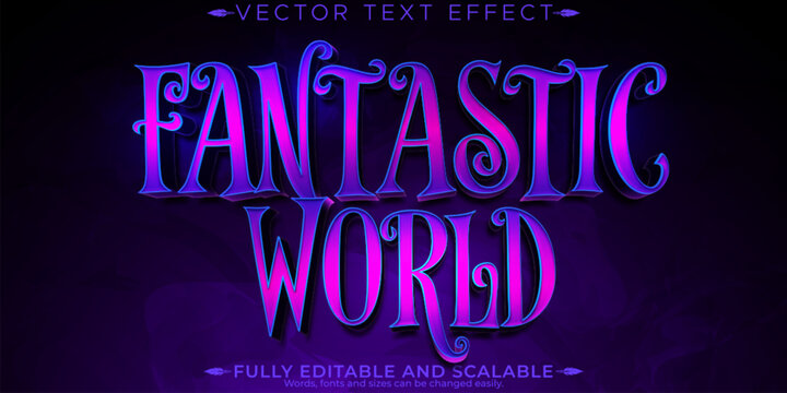Fantasy text effect, editable enchantment and mystical customizable font style