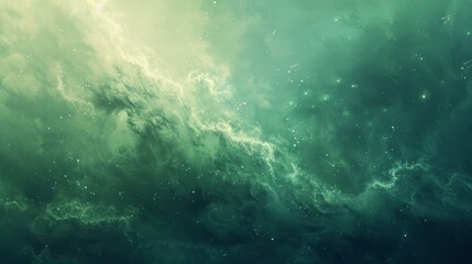 Obraz premium Green Nebula Background.