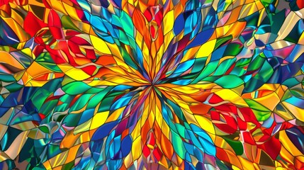 Abstract Colorful Stained Glass Pattern.