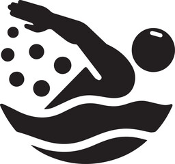 vector icon of a swimming athlete
