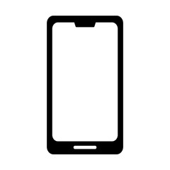 Illustration showing a black smartphone icon on a white background