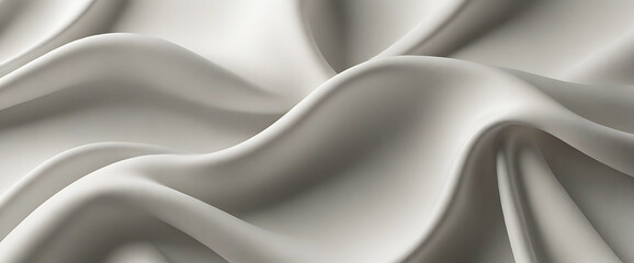 Obraz premium Abstract Background with 3D Wave Silk white Fabric
