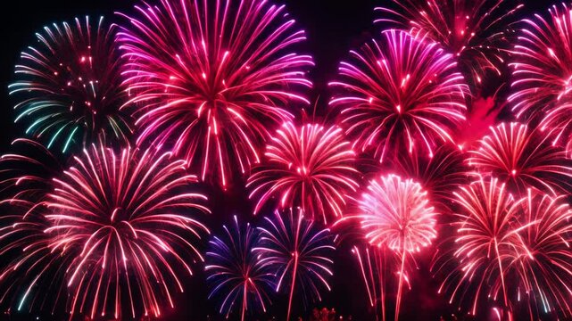 Fireworks Display in the Night Sky