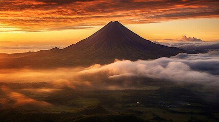 Volcanic Peak at Sunrise