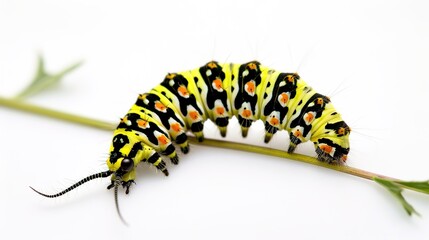 Fototapeta premium Caterpillar on White Background