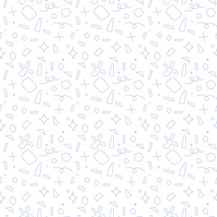 Naklejka premium Doodle line art seamless pattern hand drawn
