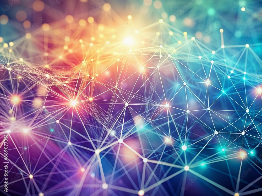 Aufkleber soft focus abstract pastel background featuring a woven network of dots and lines, evoking a sense o