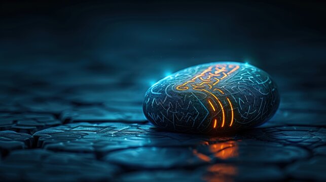 An ancient rune stone guiding a quest and vow