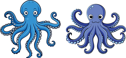  set of octopus  white background © TA graphic design