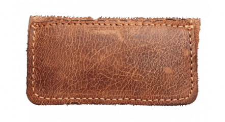 Brown Leather Patch with Stitching