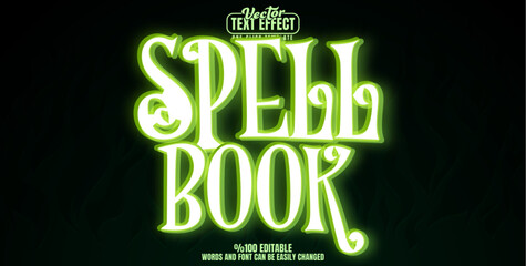Naklejka premium Spell editable text effect, customizable book and magic 3d font style