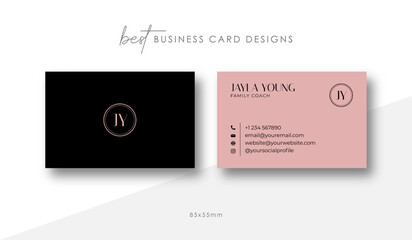 Modern Business Card Design Template With Initials