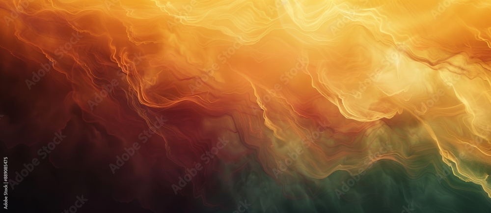 Poster abstract background with yellow and orange energy waves flowing, creating a sense of movement and po