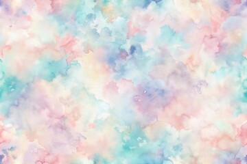Fototapeta premium Soft, blended watercolor background featuring a seamless pattern of delicate pastel hues, gentle strokes, and subtle texture, perfect for creative design projects.