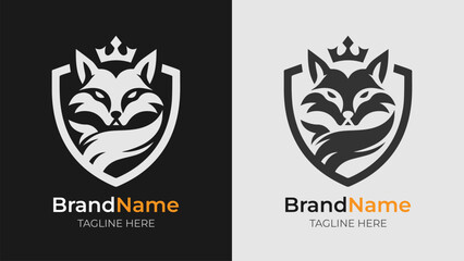 A modern minimalist angry fox logo design that combines simplicity with a powerful expression