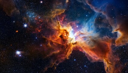 Naklejka premium High-resolution image of a nebula in deep space