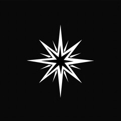 Obraz premium Eight-Pointed Star Symbol with Bold Contrast and Sharp Lines