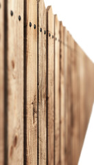 Close-up of a wooden fence with nails securing the planks, showcasing the texture and details of the wood for a rustic look.