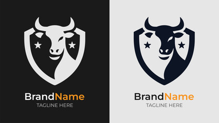 Modern cow head logo concept