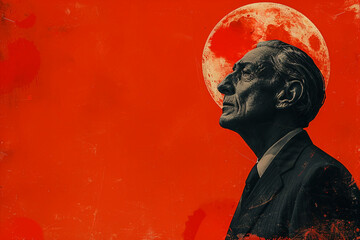 Generative AI technology cut-out graphical retro collage with vivid vintage elements paper art design