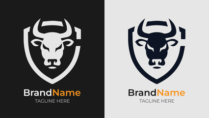 Stylish cow head icon design