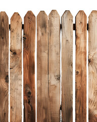 Fototapeta premium Rustic wooden fence with vertical planks arranged closely together, showcasing a natural, weathered texture. Perfect for backgrounds and projects.