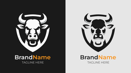 Embrace simplicity with this minimalist cow head logo concept