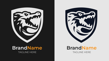 Bold crocodile head logo exudes confidence