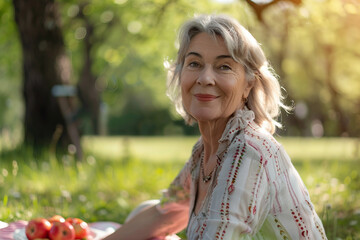 Generative AI picture of delightful picnic nature park bbq family friends couple together