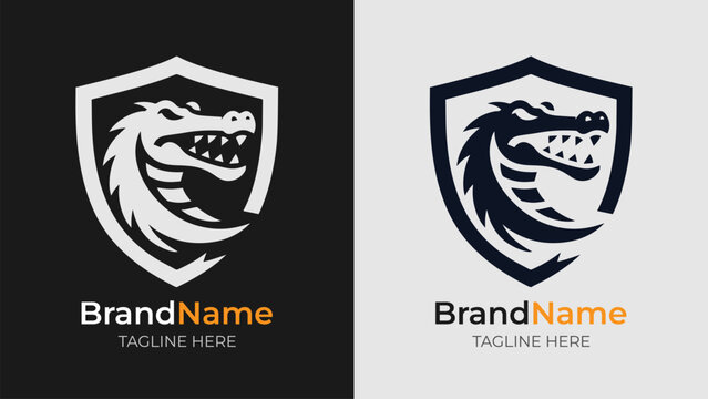 Dynamic crocodile head logo for impactful branding