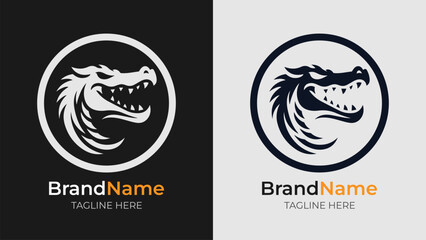 Sharp and sophisticated crocodile head logo